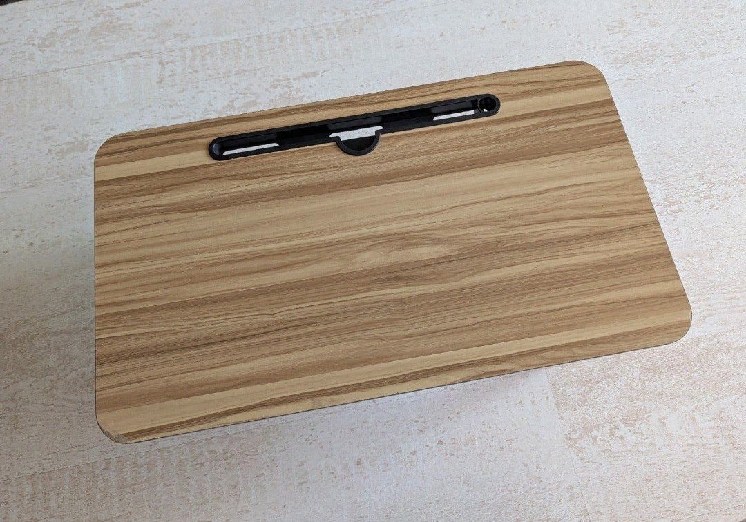 Inklapbare laptoptafel / bedtafel – houtlook – zgan, Ophalen, Zo goed als nieuw