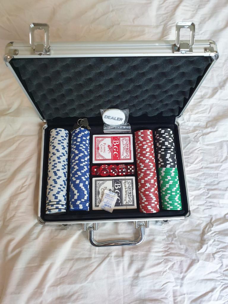 Complete poker set in aluminium koffer, Ophalen of Verzenden, Gebruikt