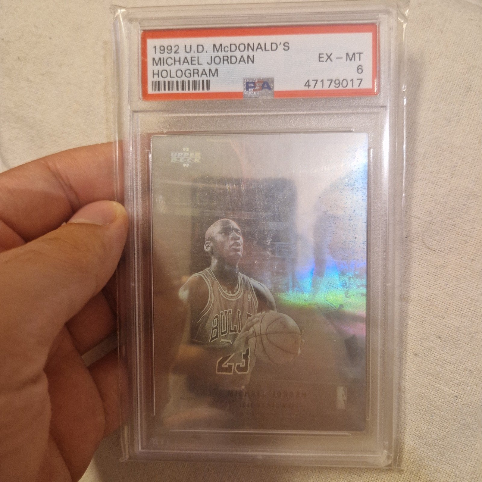 Michael Jordan PSA 6 1992 McDonald's Hologram, Ophalen of Verzenden