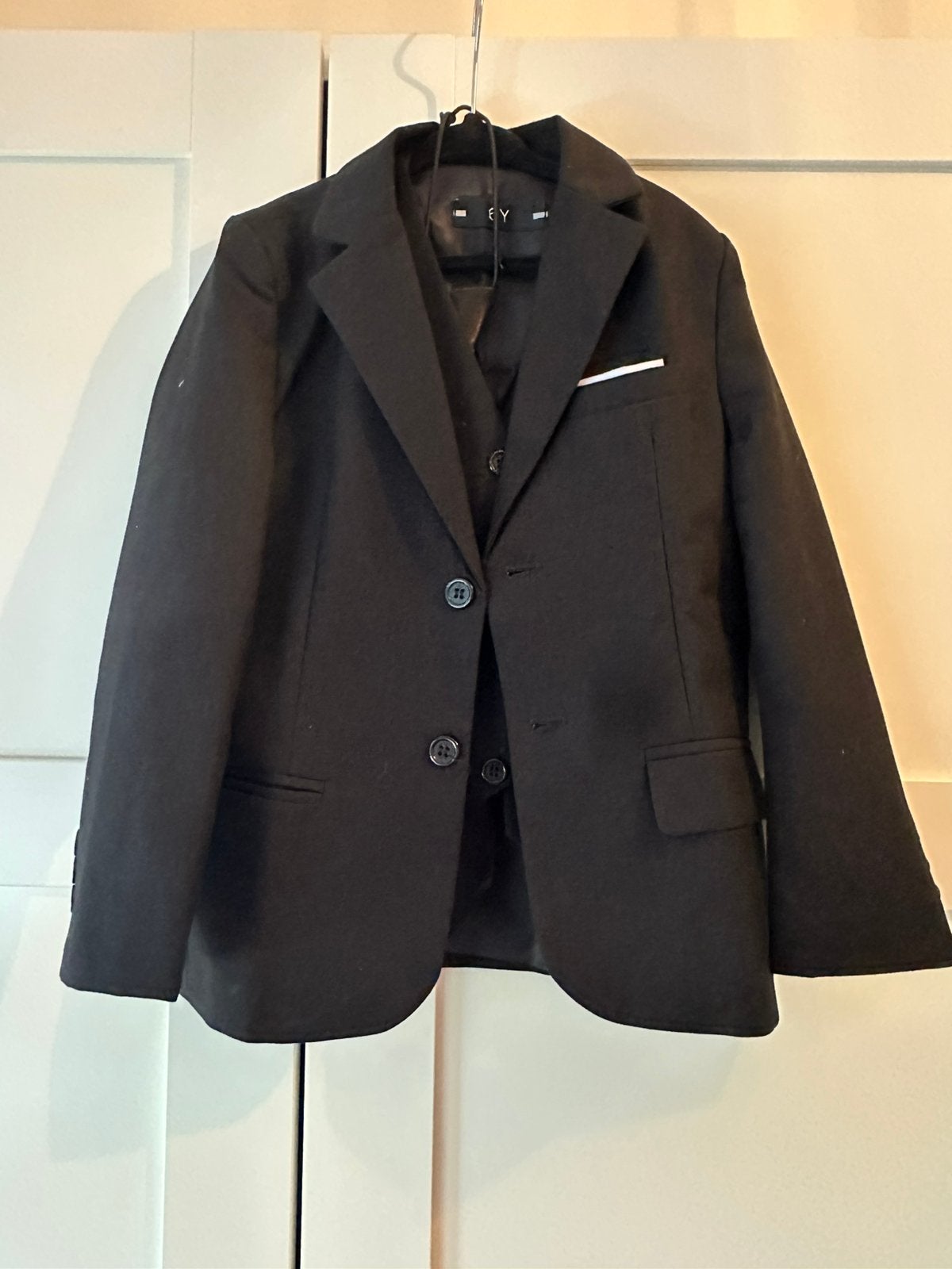 Jongens pak, Ophalen of Verzenden, Zo goed als nieuw, Maat 46 (S) of kleiner, Zwart