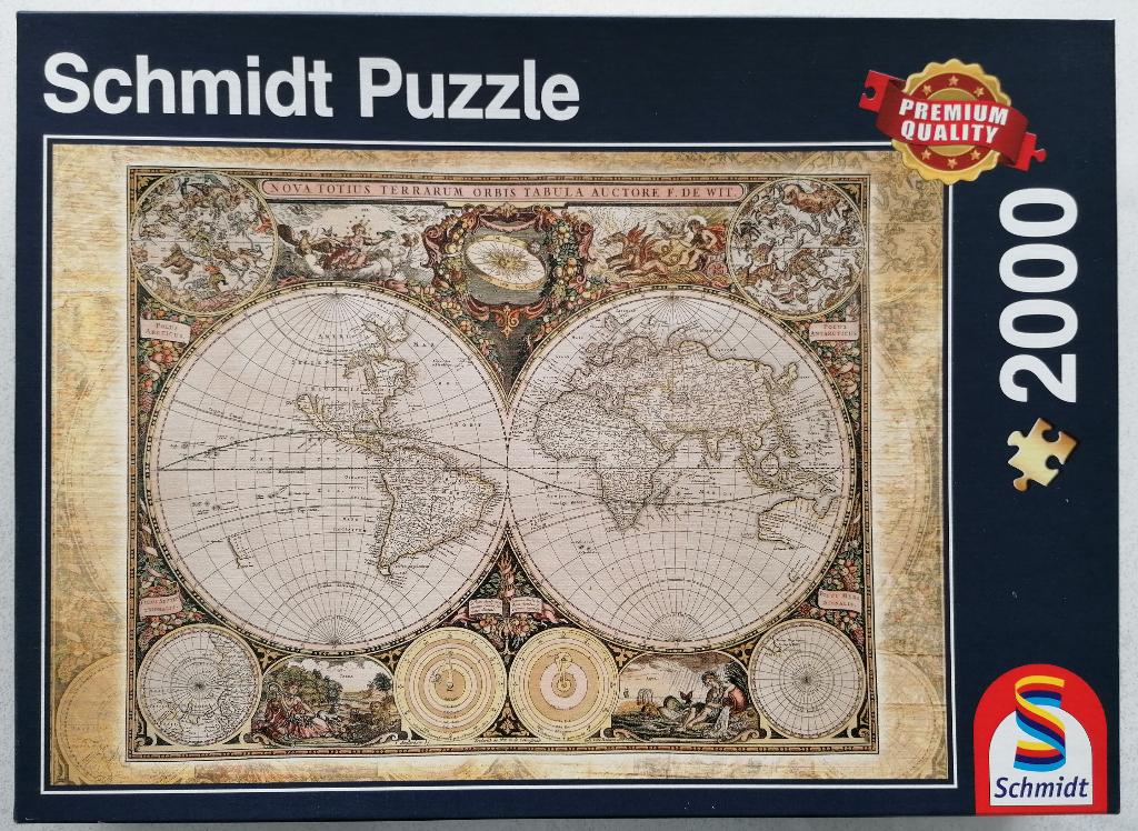 Schmidt Puzzle: Historische Wereldkaart (2.000 stukjes)., Ophalen of Verzenden, Meer dan 1500 stukjes, Zo goed als nieuw, Legpuzzel