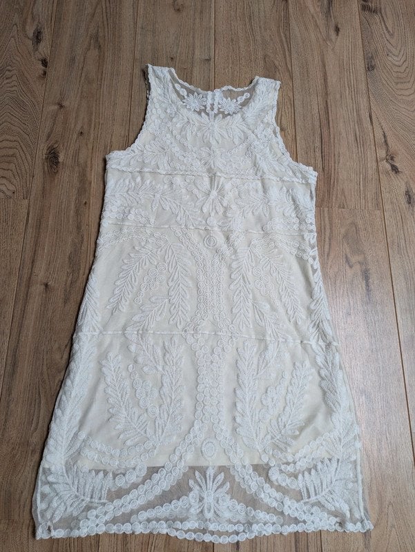 Offwhite kanten jurk Trend One maat 40, Maat 38/40 (M), Verzenden, Wit, Knielengte