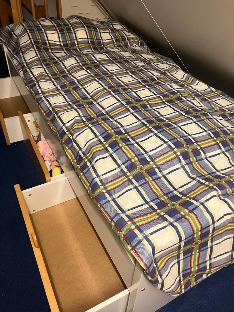 Eenpersoonsbed, Ophalen, 90 cm, Eenpersoons, Wit