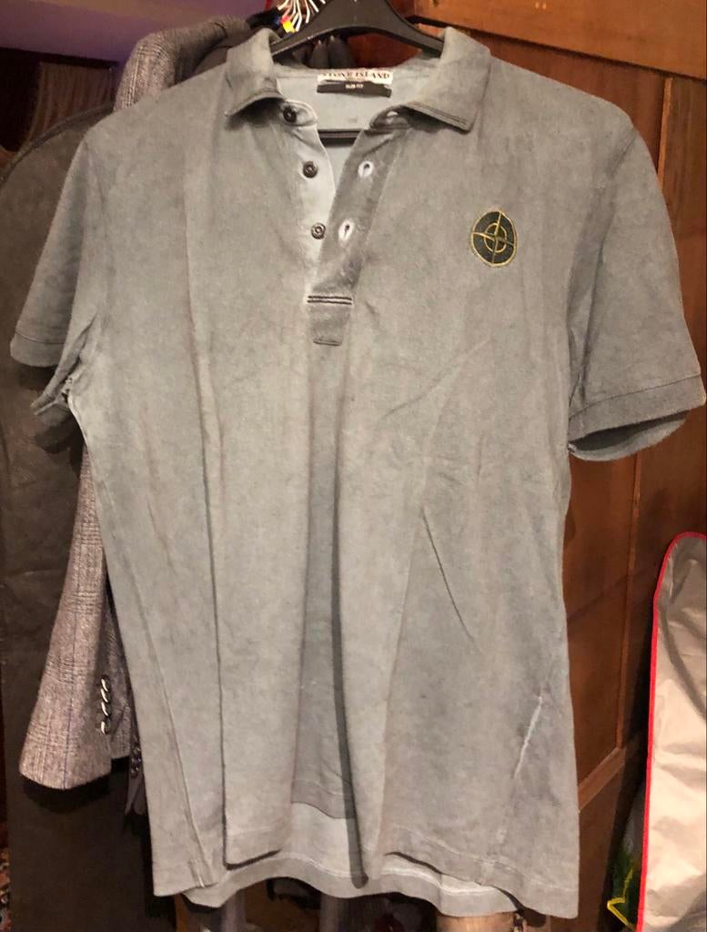 Nieuw Stone Island Slim Fit Polo - Grijs/Groen Mt L, Huis en Inrichting, Ophalen of Verzenden, Zo goed als nieuw