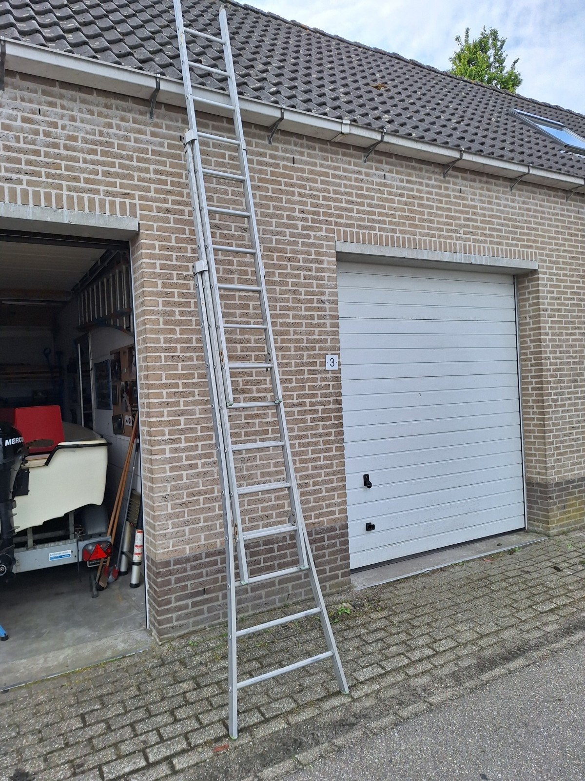 driedelige ladder, Doe-het-zelf en Verbouw, Ophalen, 4 meter of meer
