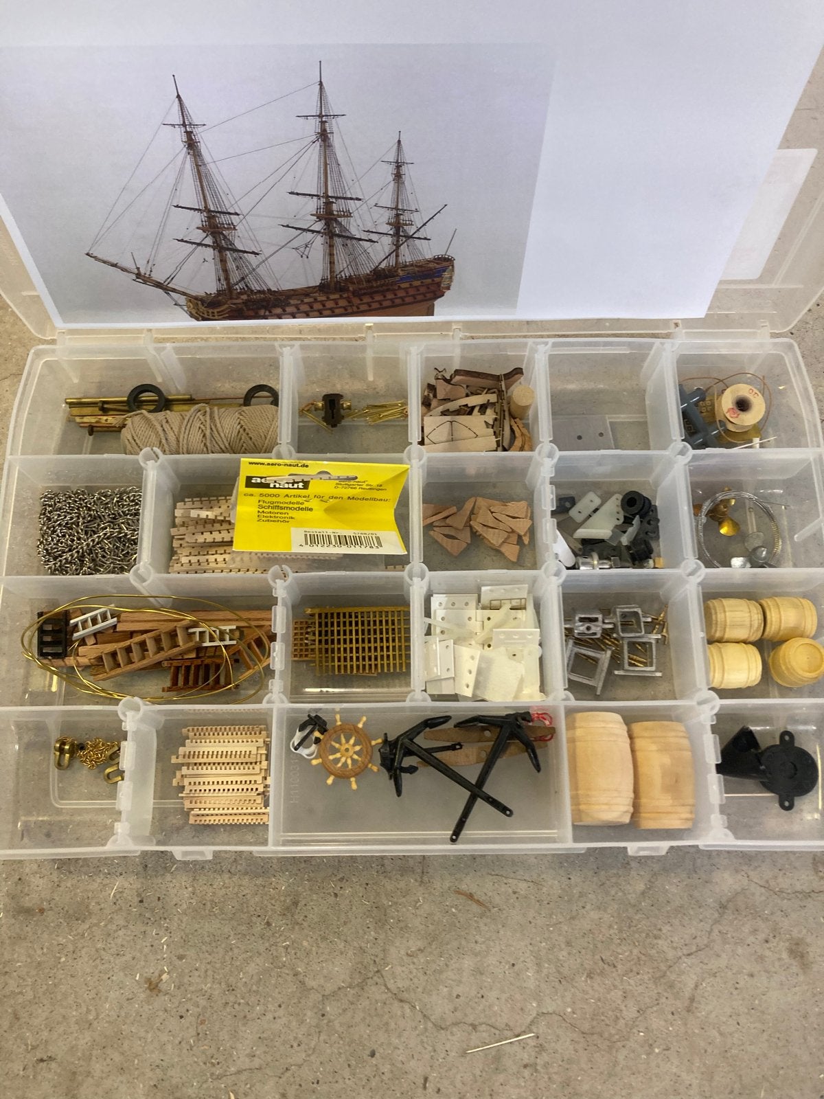 Onderdelen voor scheepsmodelbouw - Diverse materialen, Ophalen of Verzenden, Gebruikt, Groter dan 1:32, Overige merken