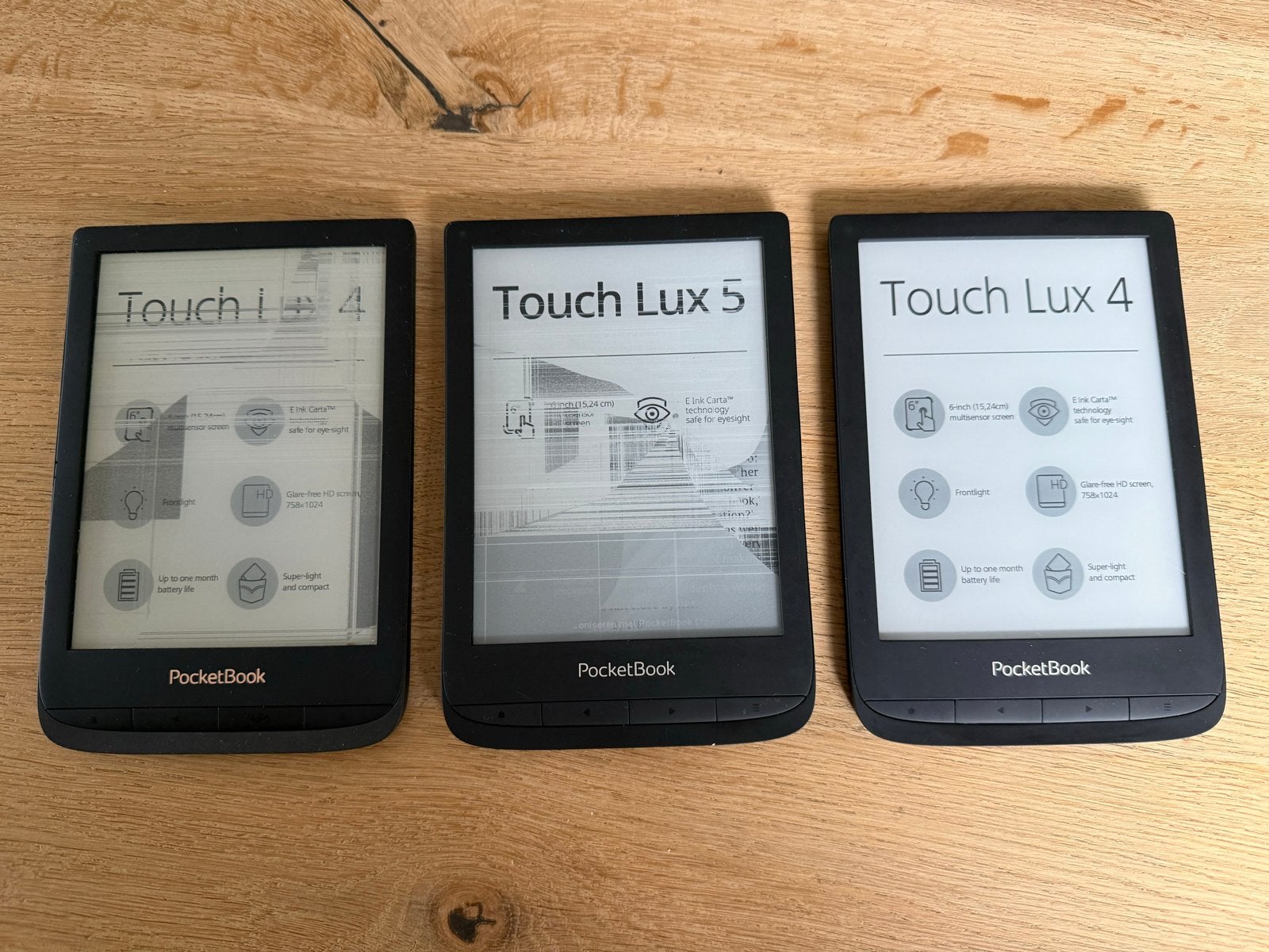 3x defecte Pocketbook Touch Lux 4/5 e-readers, Computers en Software, 8 GB, Ophalen of Verzenden, Niet werkend, Touchscreen