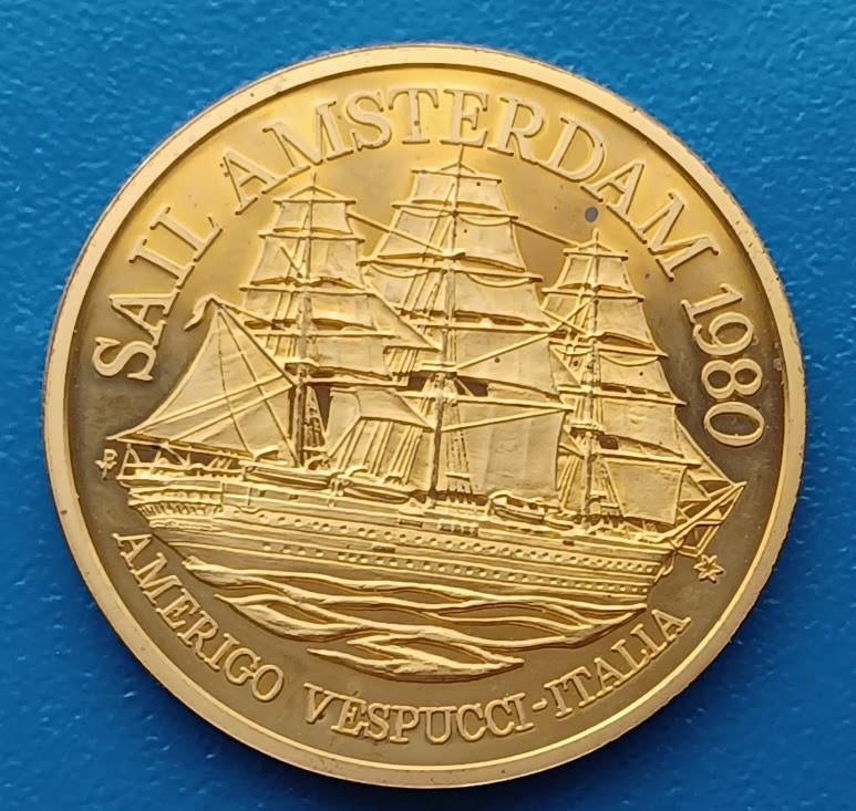 Historiepenning Sail Amsterdam - 1980, Verzenden, Overige materialen