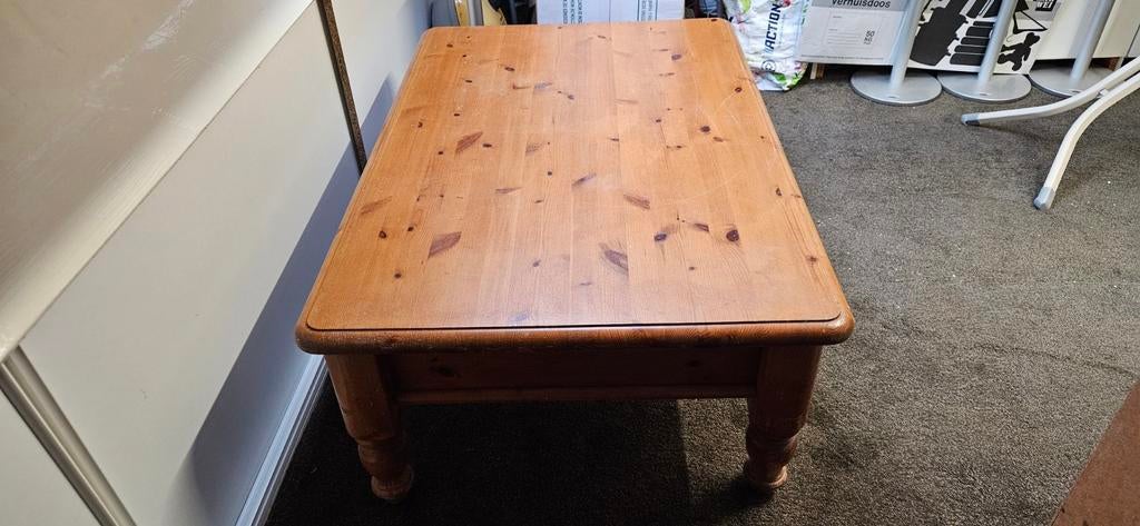 Grenen salontafel, Ophalen, Gebruikt, 100 tot 150 cm, 50 tot 100 cm