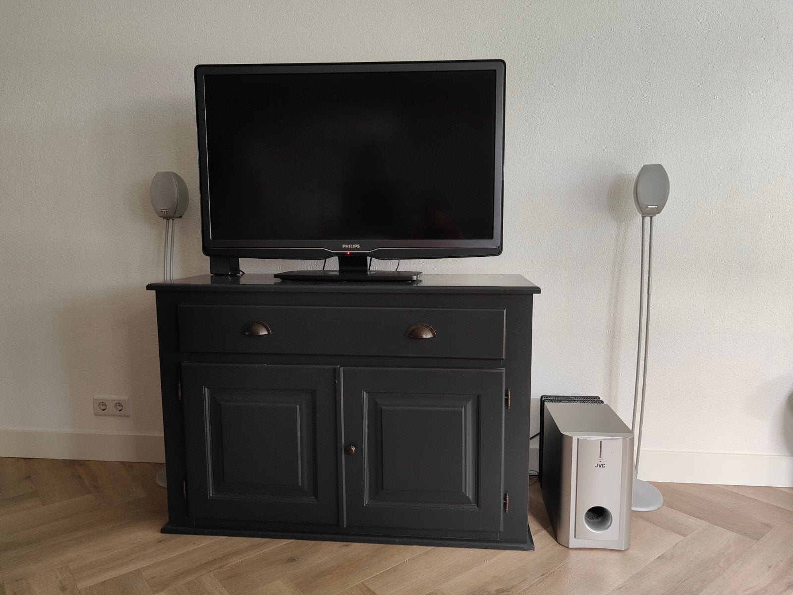 Televisie meubel / Kastje Antraciet, Ophalen, Gebruikt, 25 tot 50 cm, Minder dan 100 cm