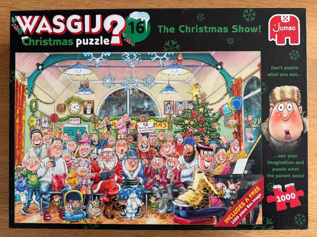 Wasgij puzzel Christmas nr.16, 2x1000 stukjes, Ophalen of Verzenden, 500 t/m 1500 stukjes, Zo goed als nieuw, Legpuzzel