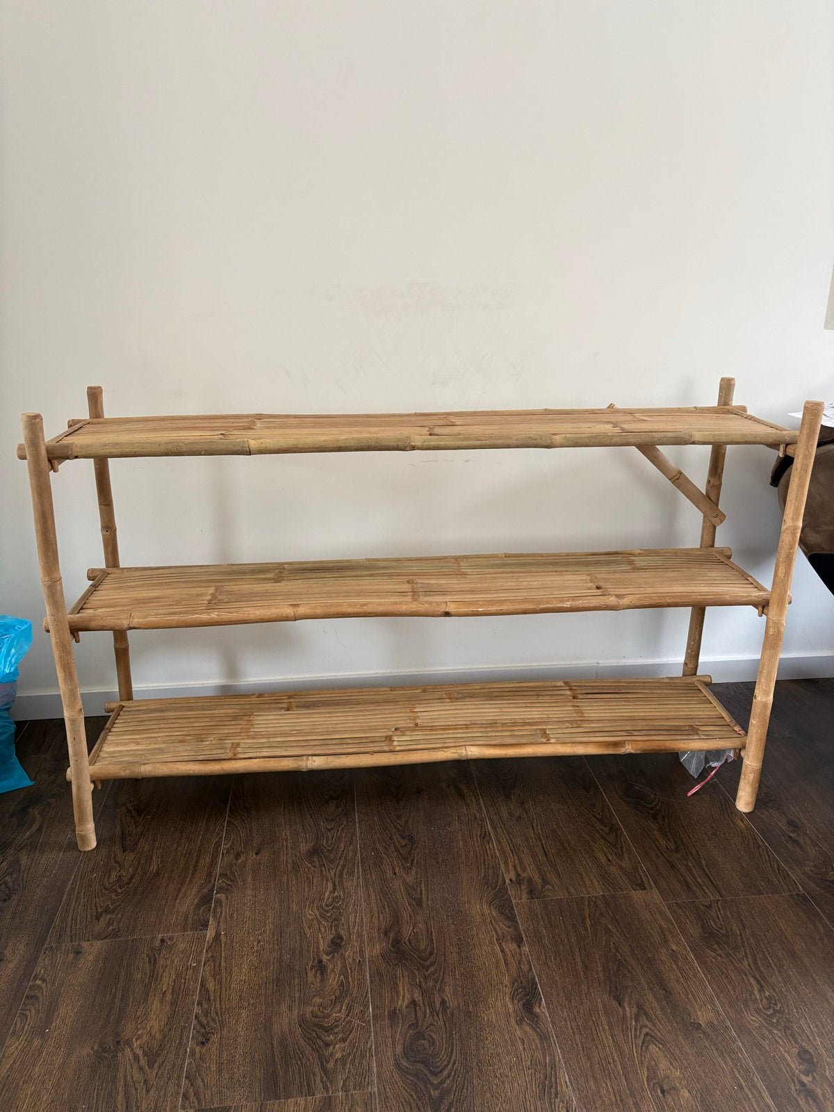 Nieuw in doos: Bamboe Boekenkast / Rek met 3 planken, Met plank(en), 100 tot 150 cm, -, -