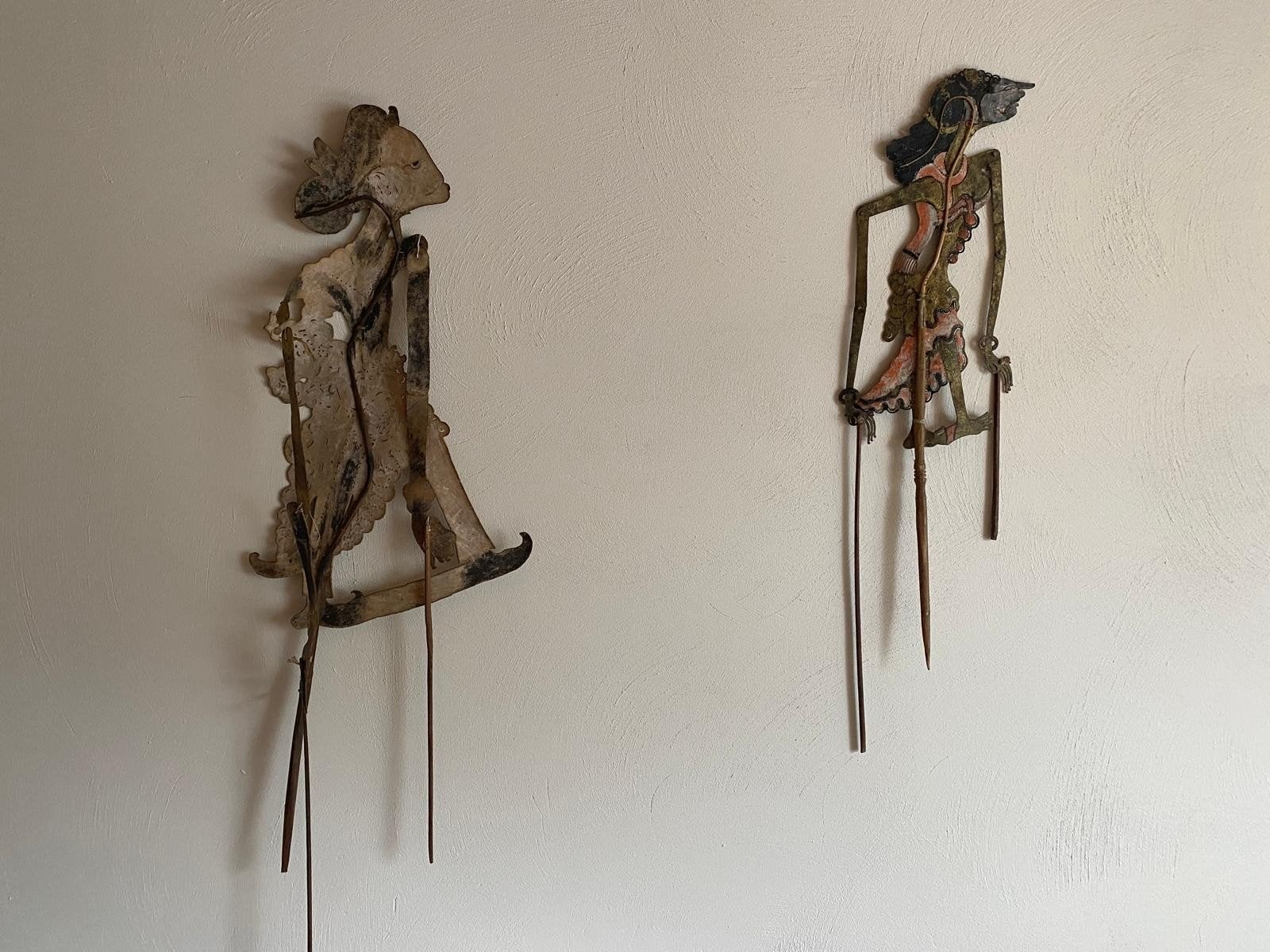 Wayang kulit schaduw poppen, Wanddecoratie, Natuurlijk materiaal, Ophalen of Verzenden, Op te hangen