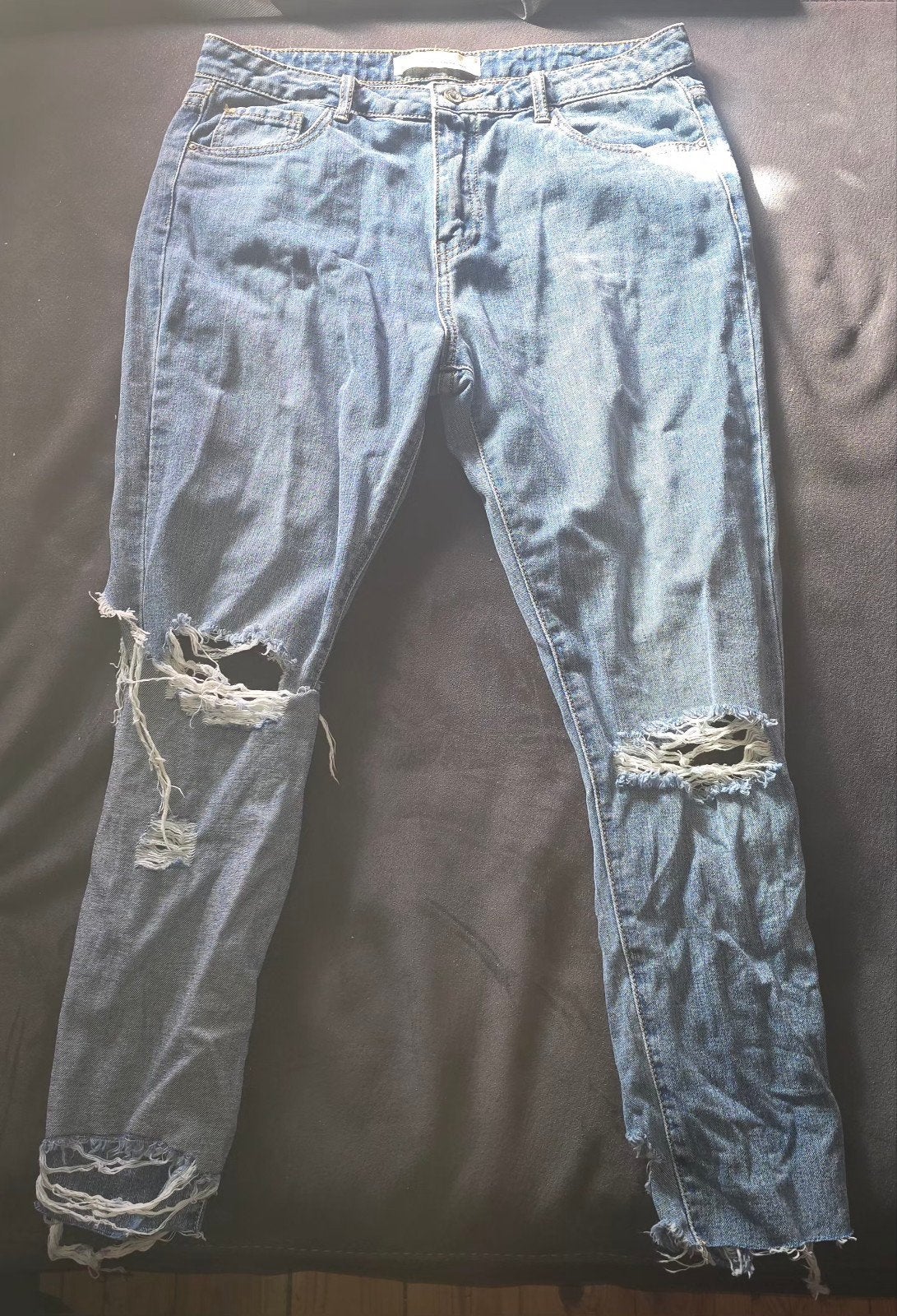 Gescheurde jeans - Queen Hearts - Maat XL Nieuw, Blauw, Overige jeansmaten, Nieuw, Ophalen of Verzenden