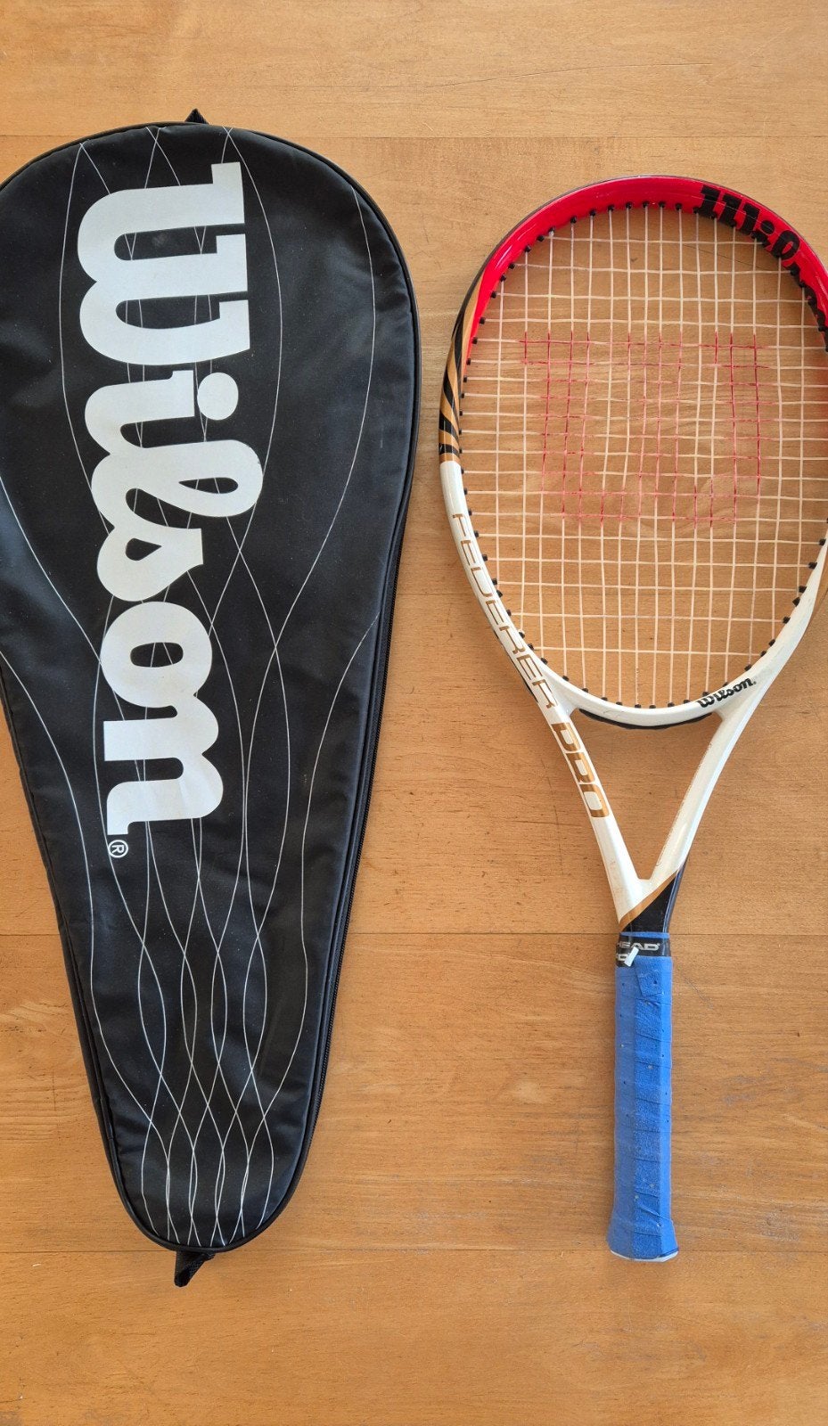 Wilson Federer Pro tennis racket handgreep 3/8, Sport en Fitness, Gebruikt, Ophalen of Verzenden, Wilson, Racket