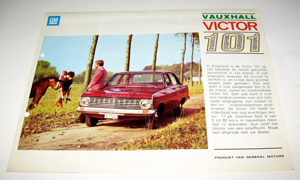 Autofolder GM Vauxhall Victor 101 tweeluik A4, Ophalen of Verzenden, Gelezen, Overige merken
