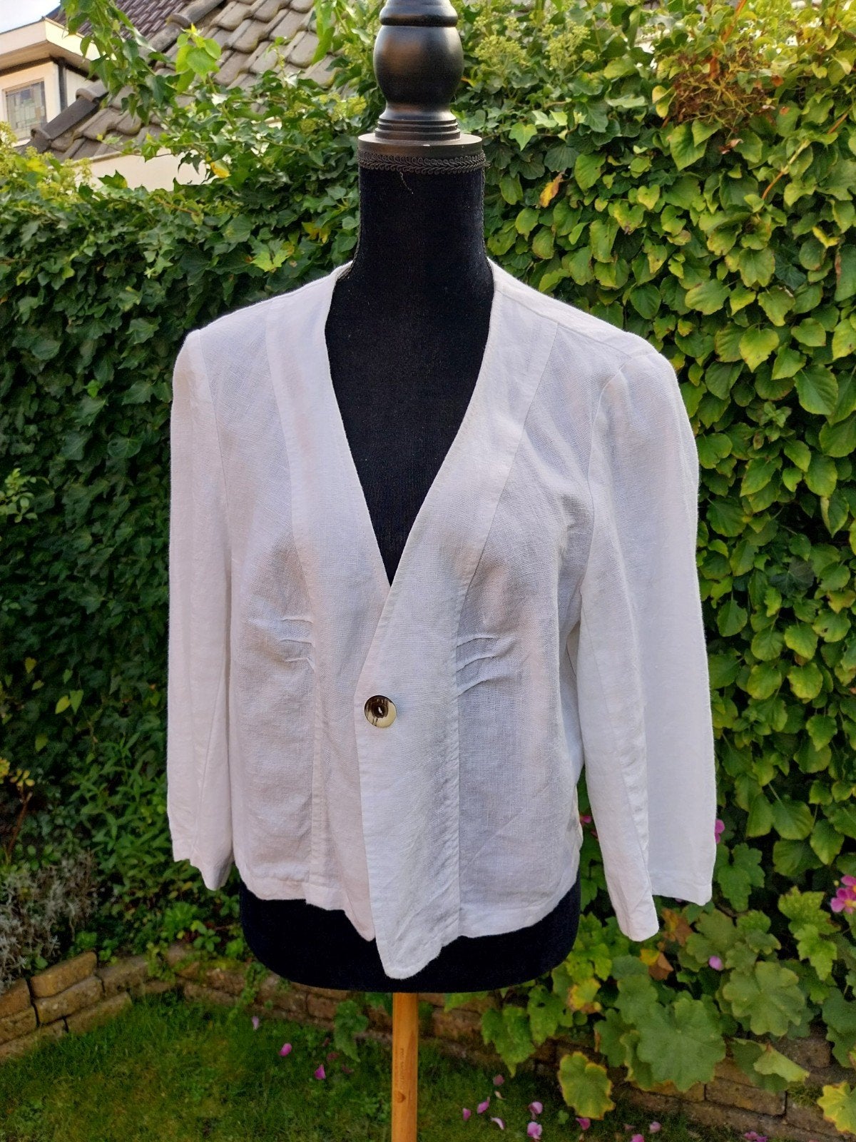 Line Collection Sweden wit linnen jasje maat M/L, Kleding | Dames, Maat 38/40 (M), Wit, Ophalen of Verzenden, Jasje