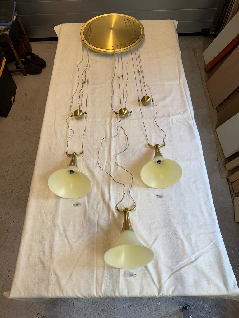 Lamp met Alabaster kelken, Ophalen, Gebruikt, Klassiek, Glas