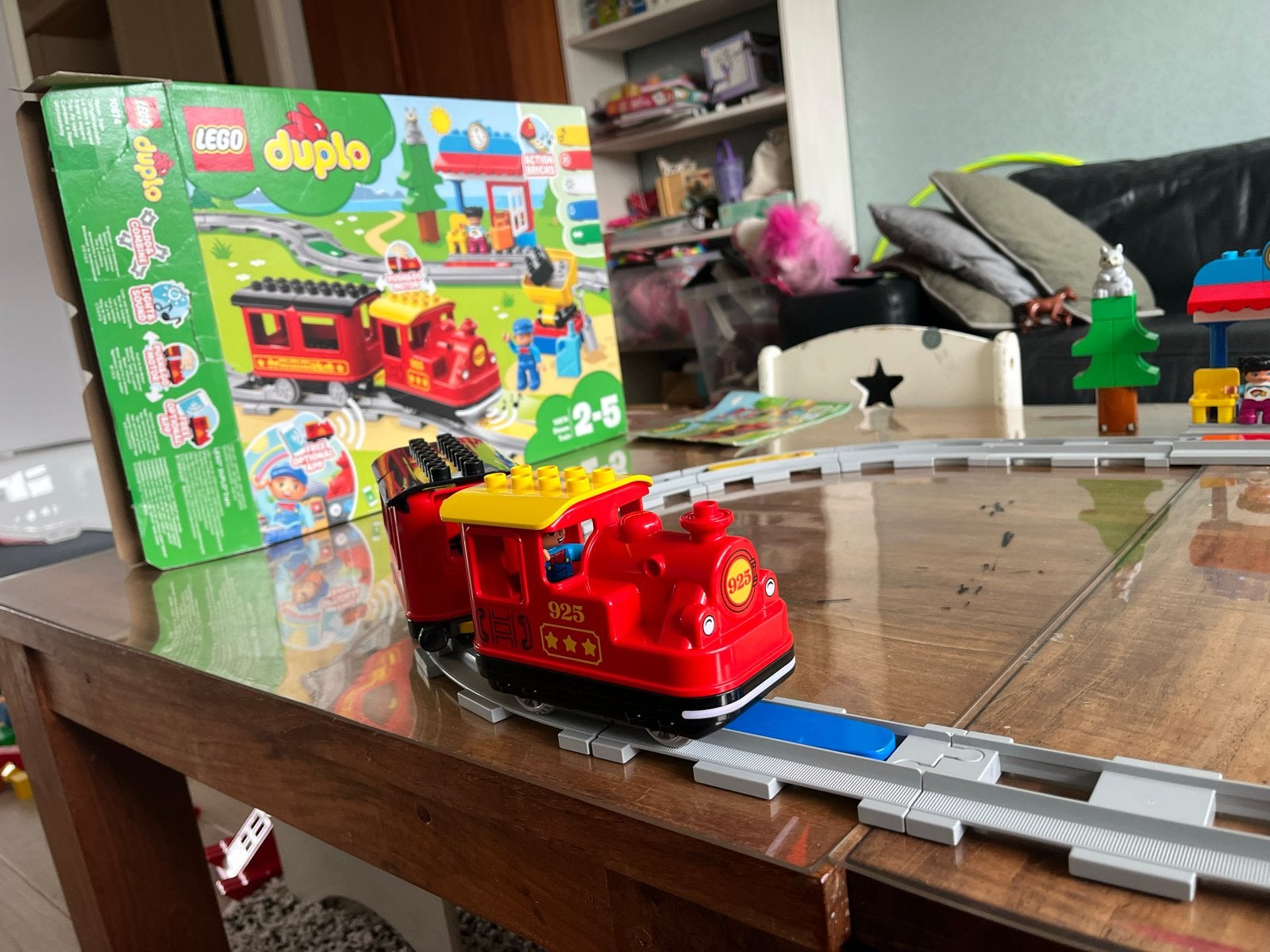Lego Duplo Stoomtrein 10874 met doos en instructies, Kinderen en Baby's, Ophalen of Verzenden, Zo goed als nieuw, Compleet, Duplo
