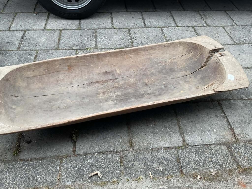 Oude Houten bloembak / trog, Tuin en Terras, Ophalen, Gebruikt