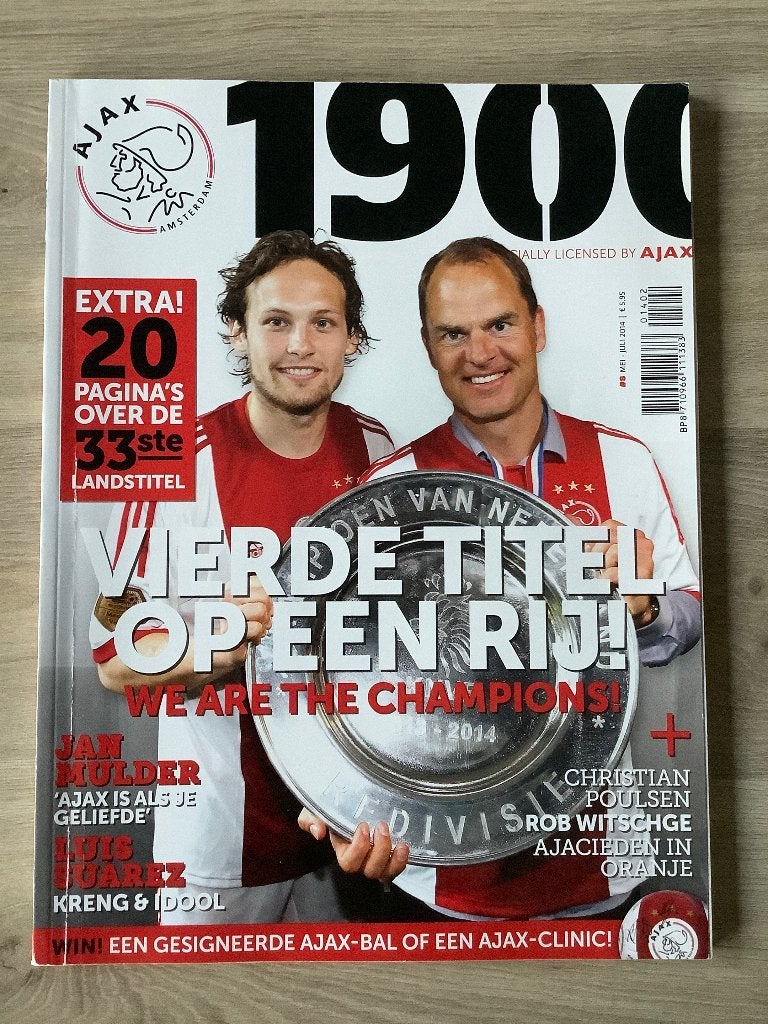 Ajax Magazine ‘ 1900 ‘: Ajax Landskampioen 2013-2014, Ophalen of Verzenden, Zo goed als nieuw, Ajax, Boek of Tijdschrift