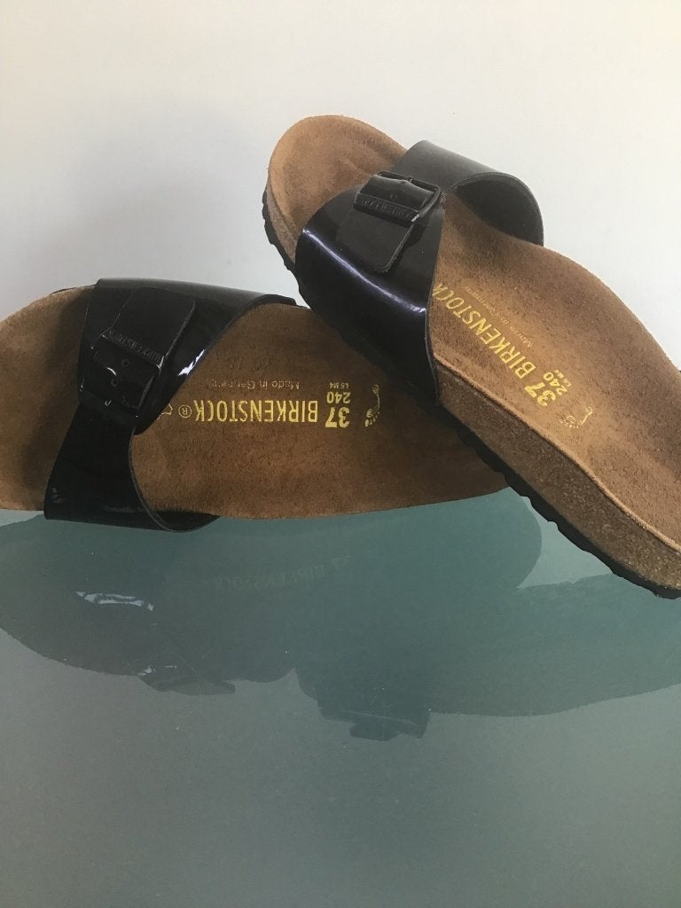 Birkenstock Madrid 37 | zwart slipper New| Gratis verzenden, Slippers, Verzenden, Zwart, Nieuw