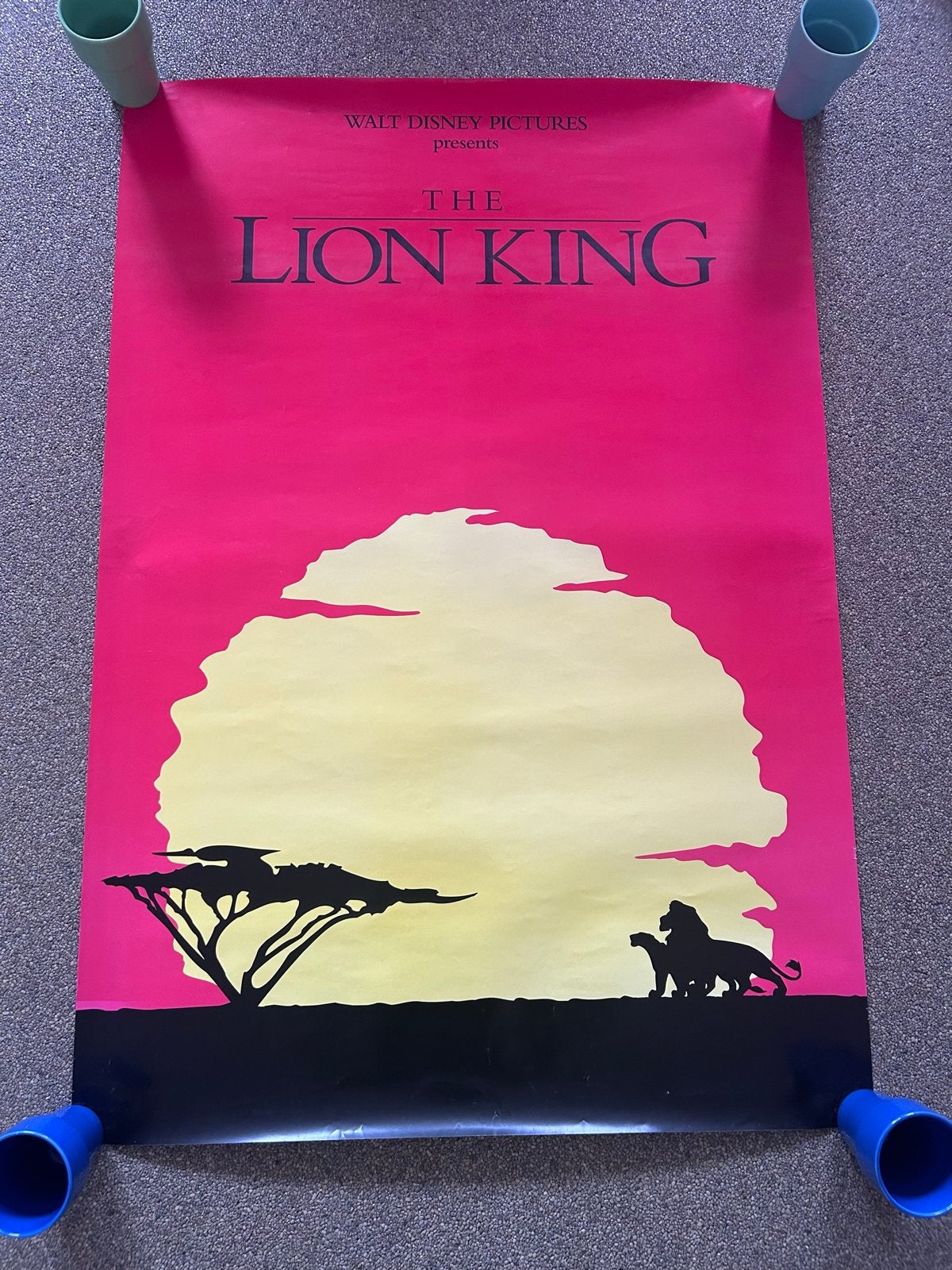Vintage Disney The Lion King Poster, Deurposter of groter, Ophalen of Verzenden, Film en Tv, Rechthoekig Staand