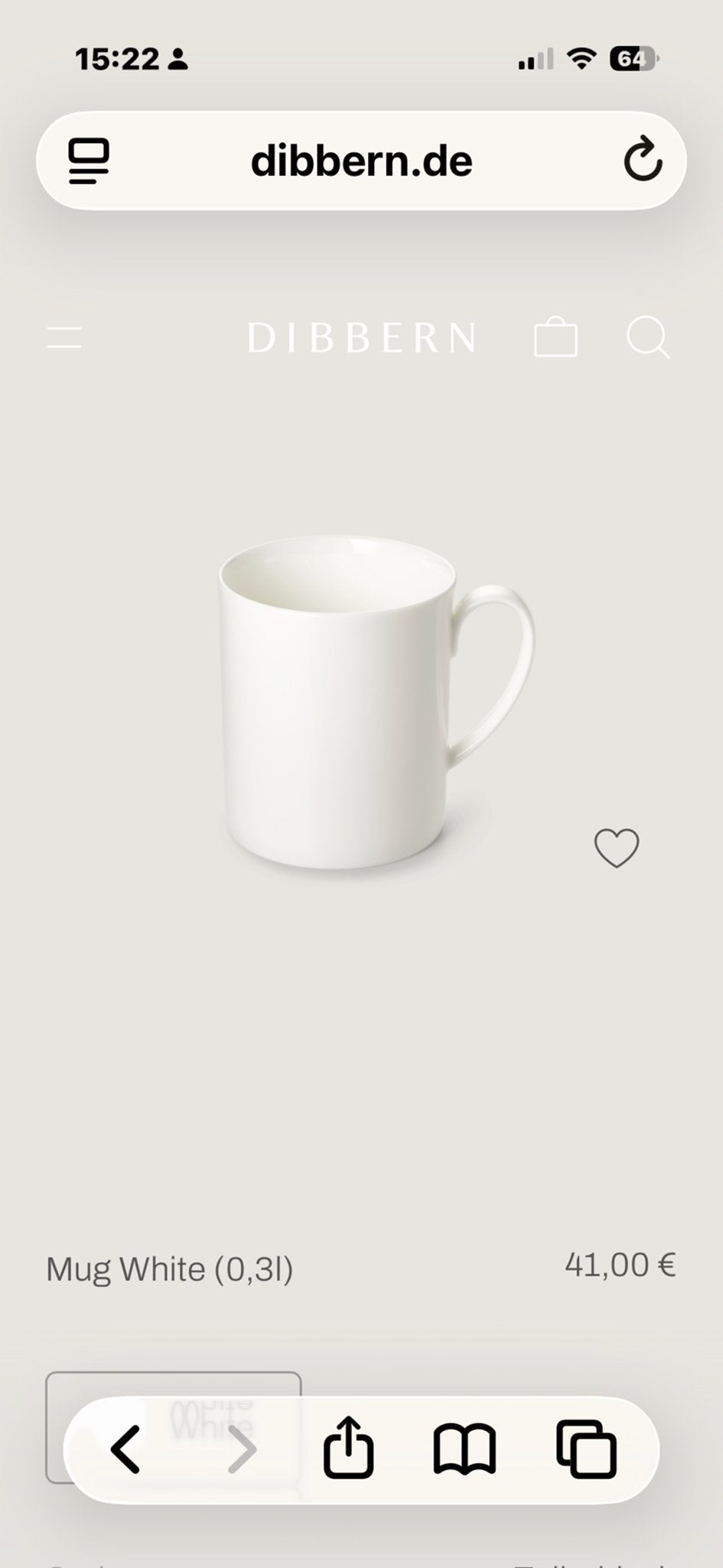 4x Dibbern Fine Bone China Mokken Wit 0,3L, Overige merken, Nieuw, Modern, Porselein