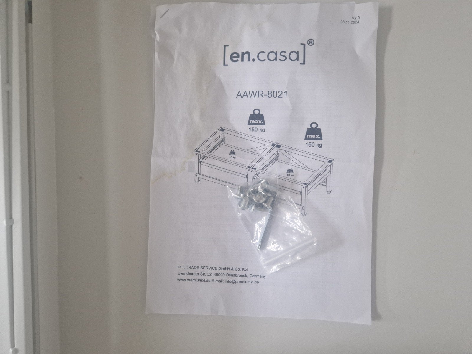 Wasmachine verhoger  casa wit, Ophalen, Nieuw, 1200 tot 1600 toeren