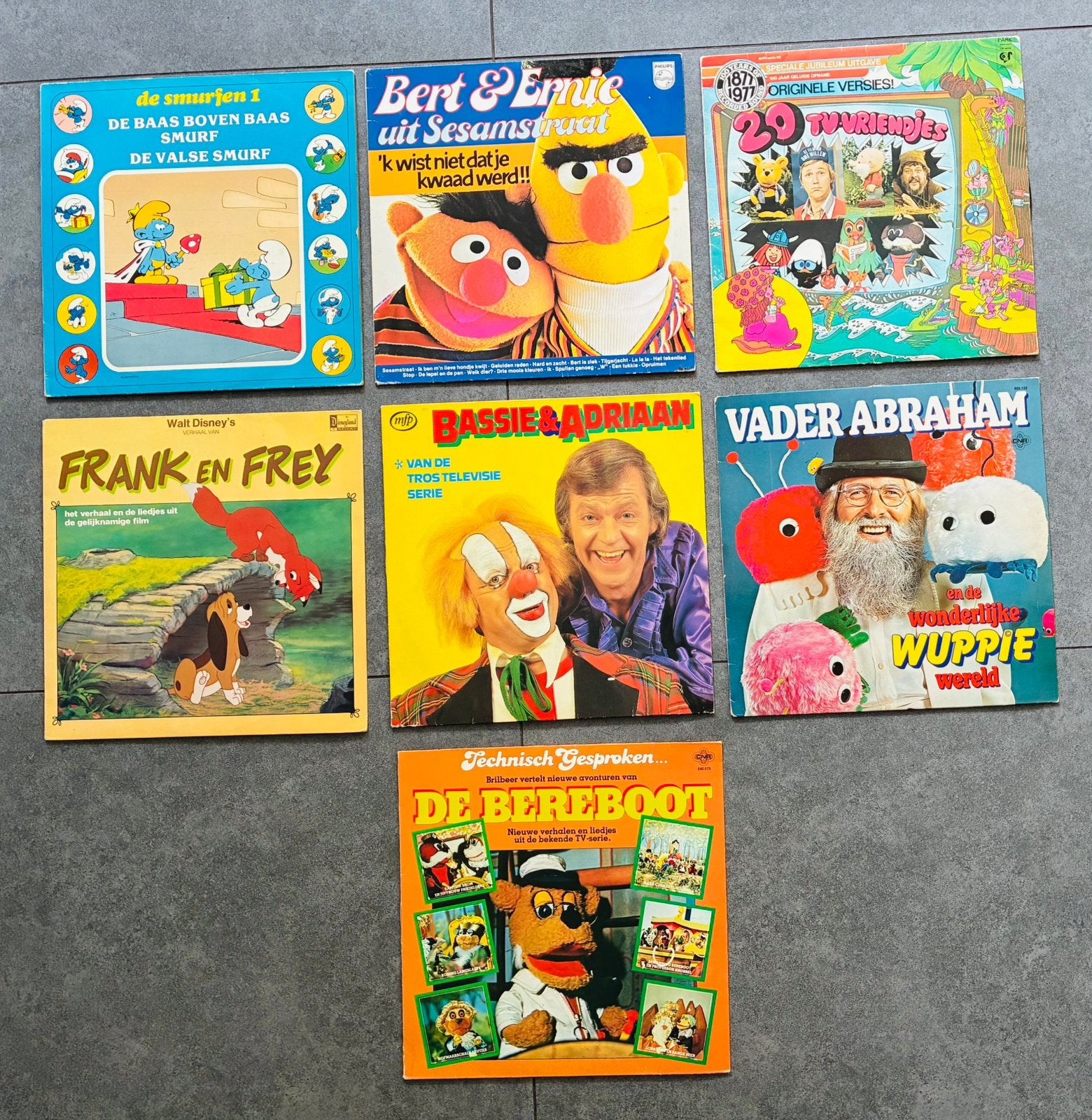 Vintage kinder LP's: Smurfen, Bassie & Adriaan, Bert & Ernie, Ophalen of Verzenden, Gebruikt, LP