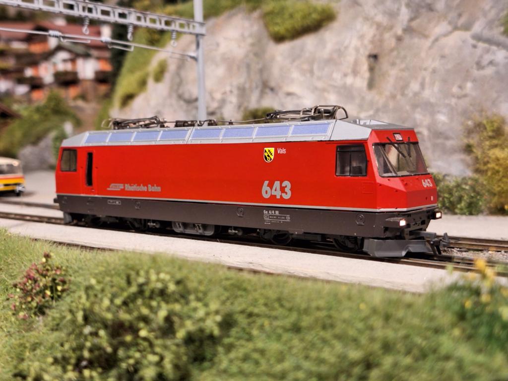 Bemo 1259 104 H0m RhB Ge4/4 III 643 Vals Digitaal OVP, Verzenden, Gelijkstroom, Locomotief, Overige merken
