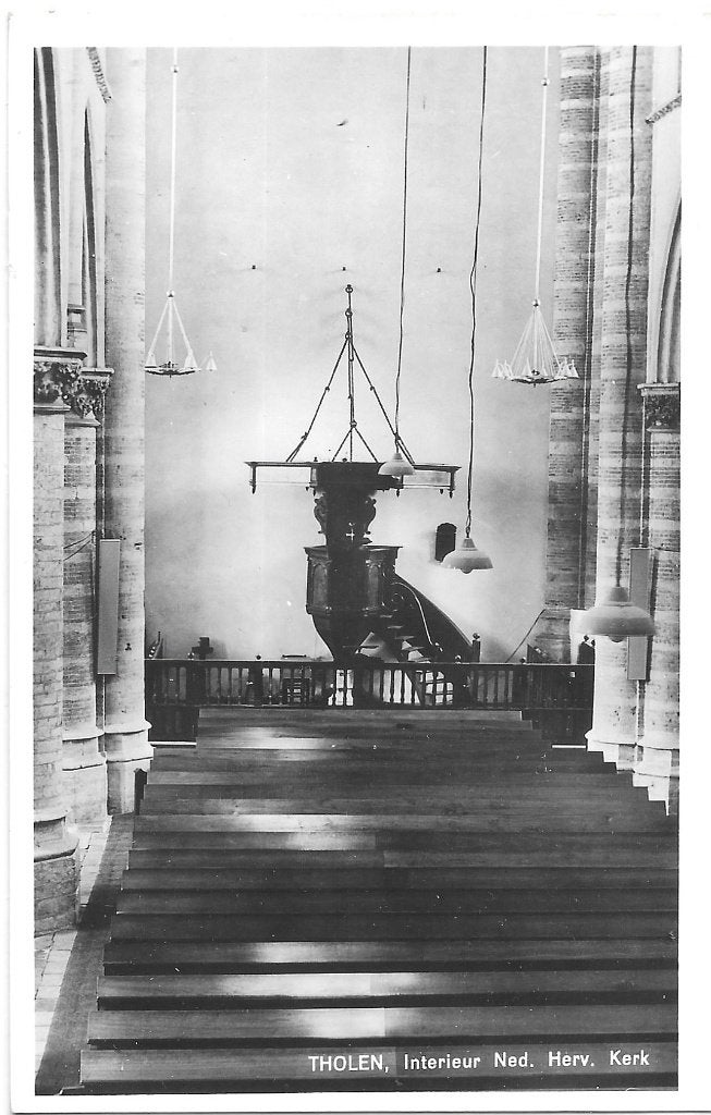 AK Tholen - Interieur Ned. Herv. Kerk, Verzenden, 1960 tot 1980, Ongelopen, Zeeland
