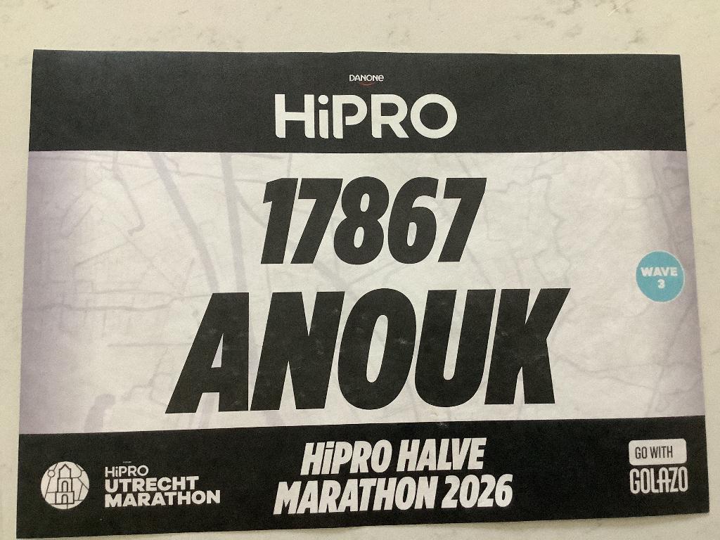 Startbewijs halve marathon Utrecht, Overige typen, Nieuw, Hardlopen, Ophalen