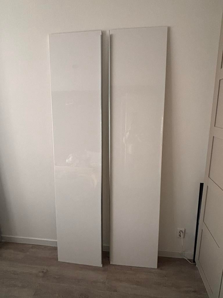 Hoogglans witte deuren IKEA Pax 50x229 met handgreep, Ophalen, Kunststof, Gebruikt, 200 cm of meer