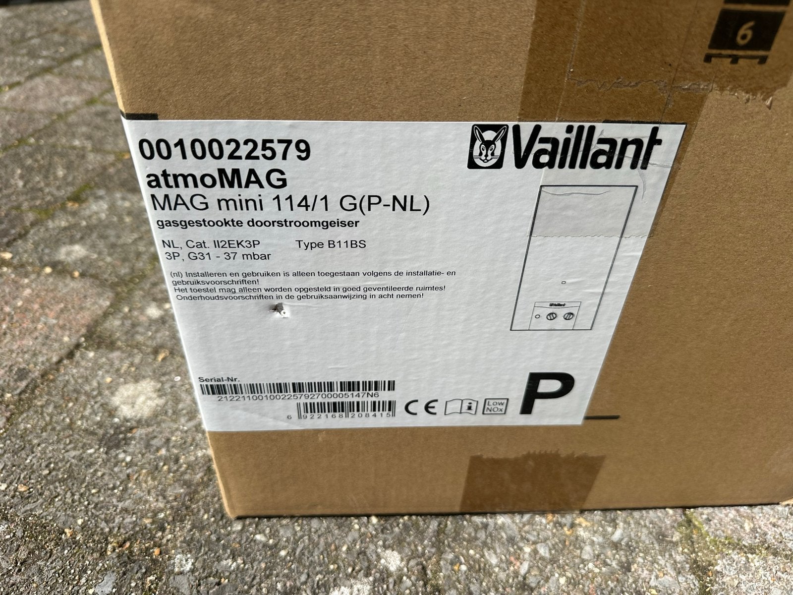 Vaillant atmoMAG MAG mini 114/1 G(P-NL) geiser nieuw, Aardgas, Ophalen of Verzenden, Minder dan 3 jaar oud, Minder dan 20 liter