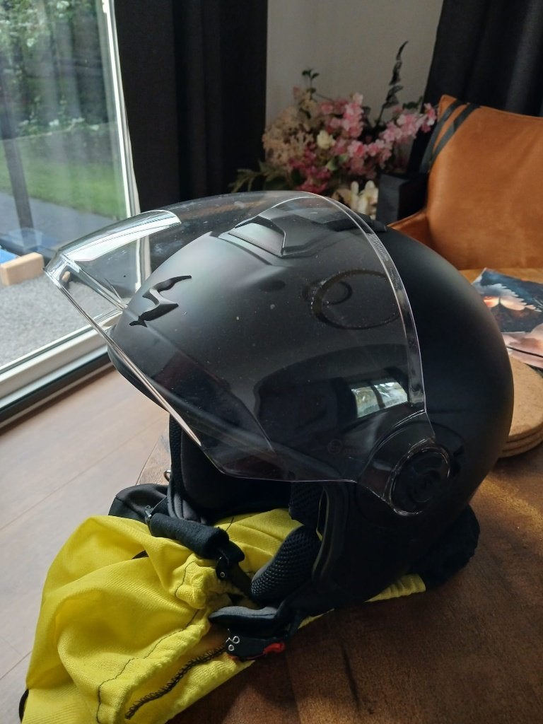 motor/bromfiets helm 2x gedragen, Motoren, Overige merken, Heren, Jethelm, Ophalen of Verzenden