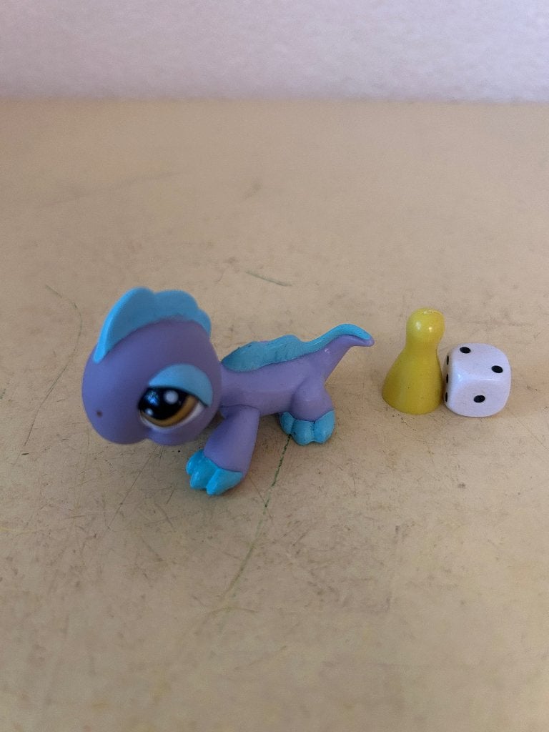Littlest Pet Shop Leguaan #1166 (Paars/Blauw) - LPS Reptiel, Ophalen of Verzenden, Zo goed als nieuw