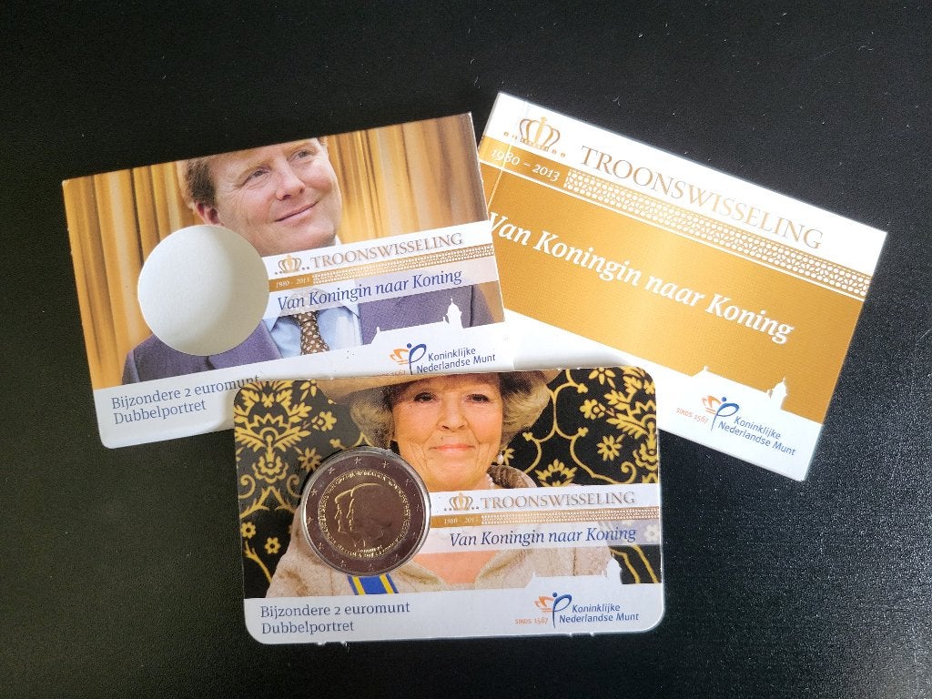 BU Coincard 2 euro Nederland 2013 'Troonswisseling' met boek, Ophalen of Verzenden, Overige landen, 2 euro