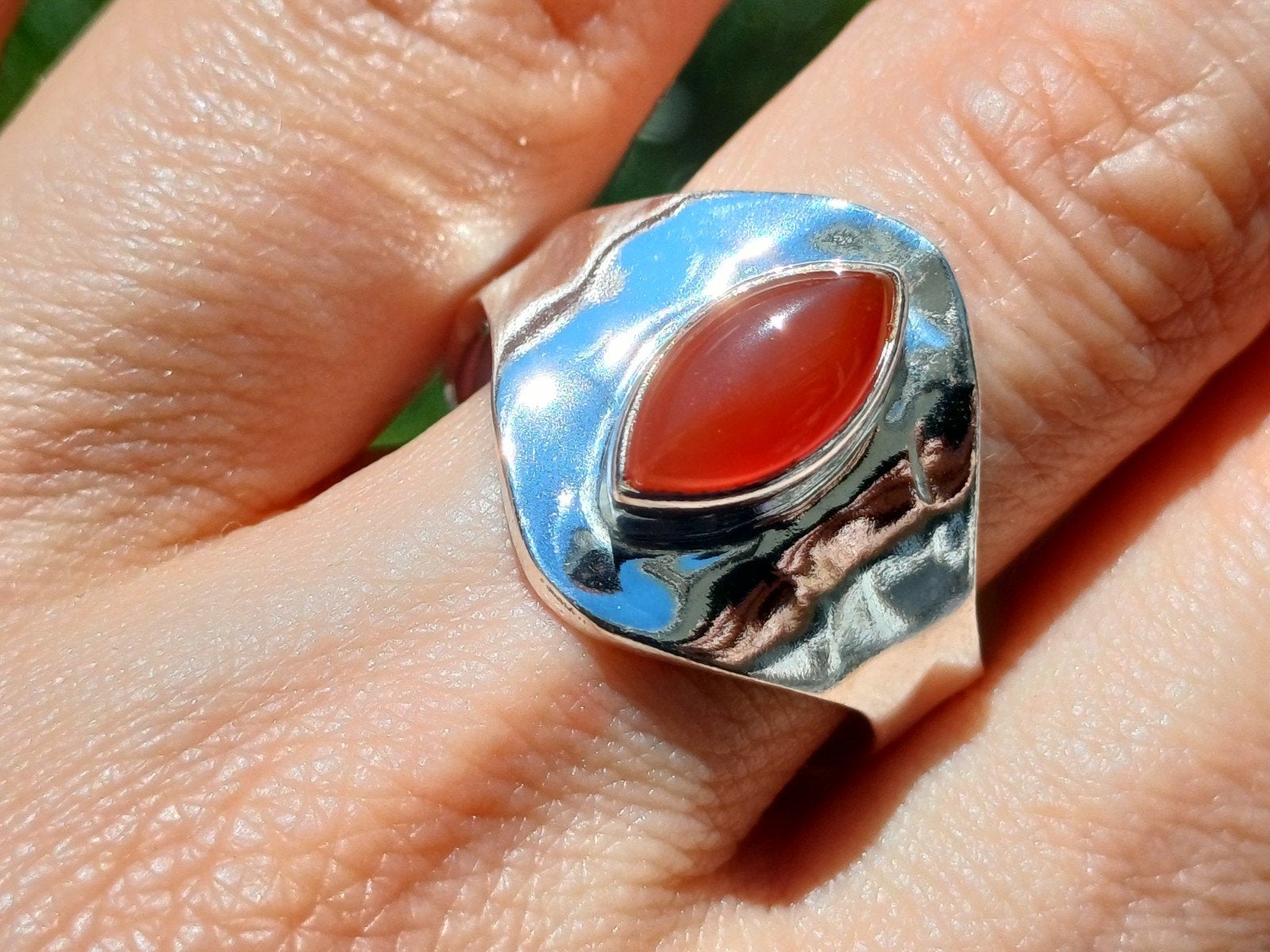 Vanoli 925 zilveren ring met carneool maat 19,25 verstelbaar, Sieraden, Tassen en Uiterlijk, Ringen, Daiva1973@hotmail.com, Vanoli
