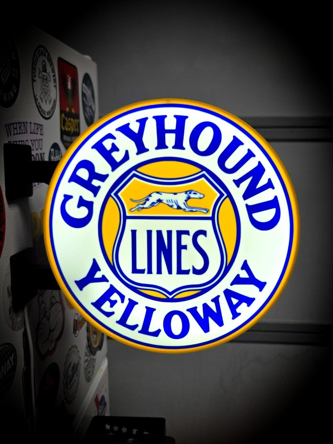 Unieke Greyhound Yellowway Lines LED Lightbox - USB, Overige merken, Meerkleurig, USB-aansluiting, Ophalen of Verzenden