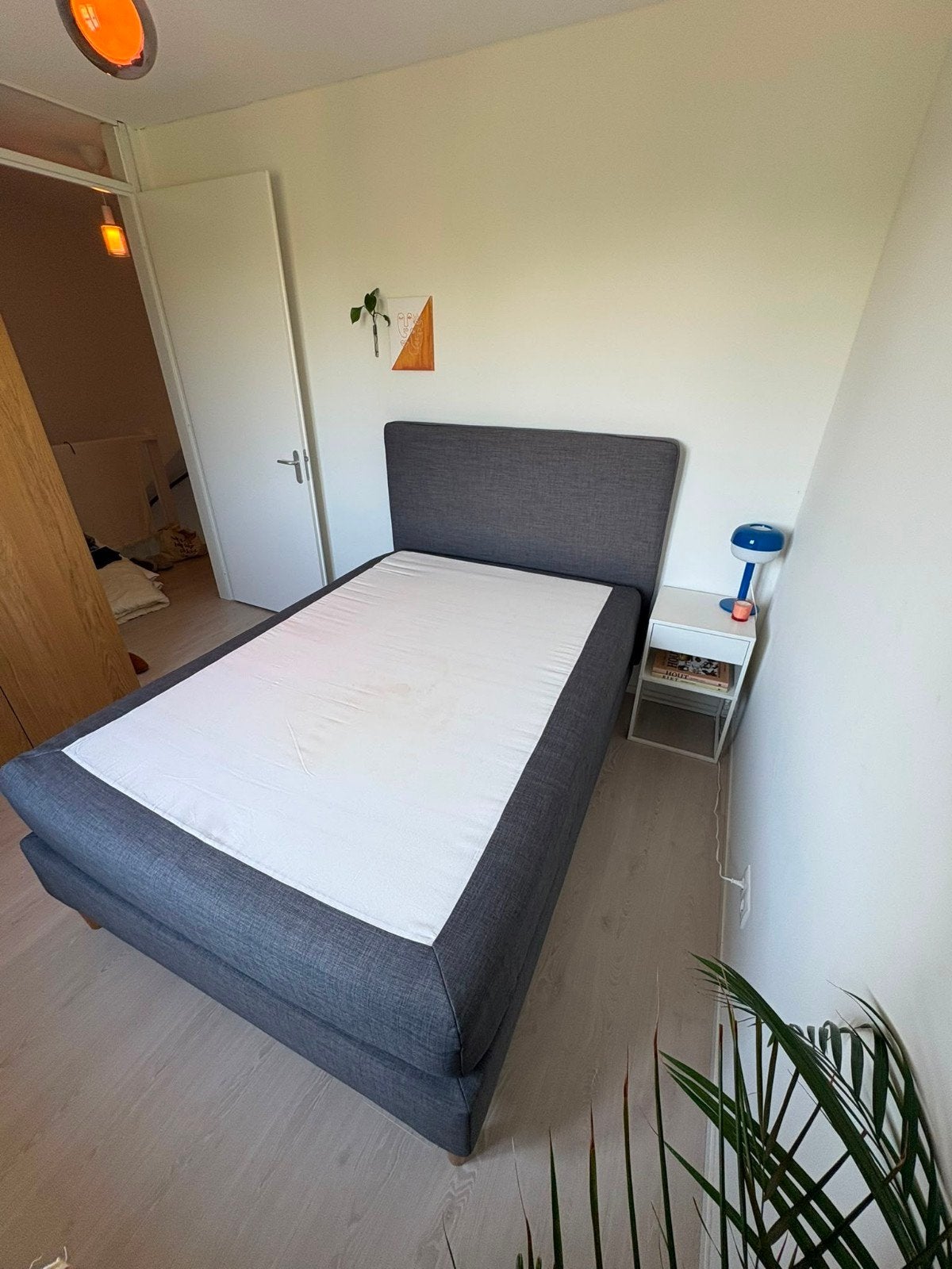 Ikea Espevär boxspring 140x200 met hoofdbord, Ophalen, Gebruikt, Tweepersoons, 140 cm