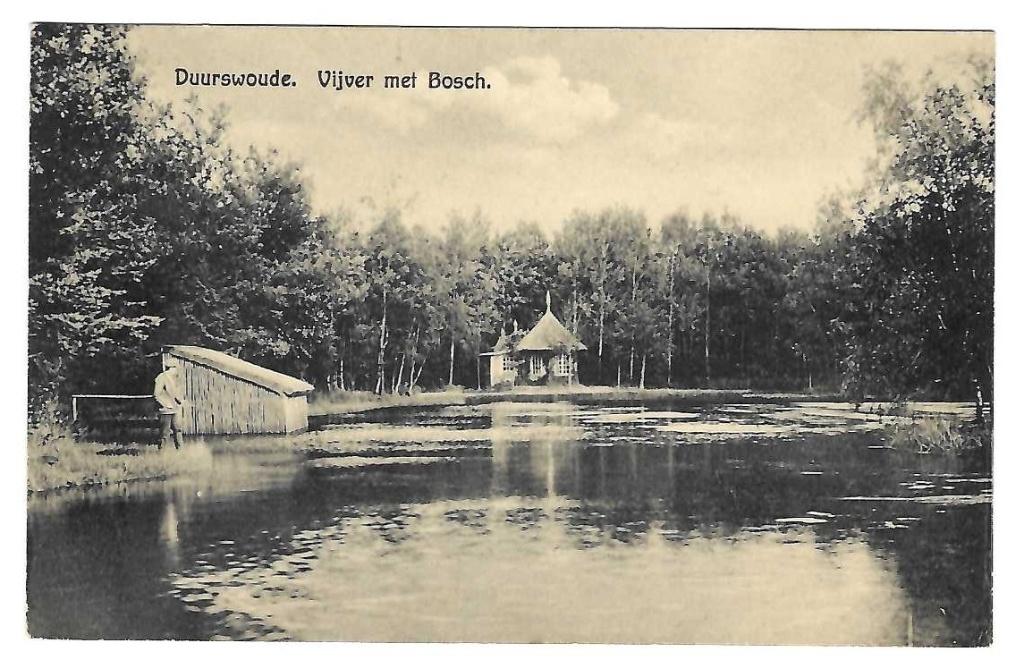 Duurswoude - Vijver met Bosch, Verzamelen, Ansichtkaarten | Nederland, Verzenden, 1920 tot 1940, Gelopen, Friesland