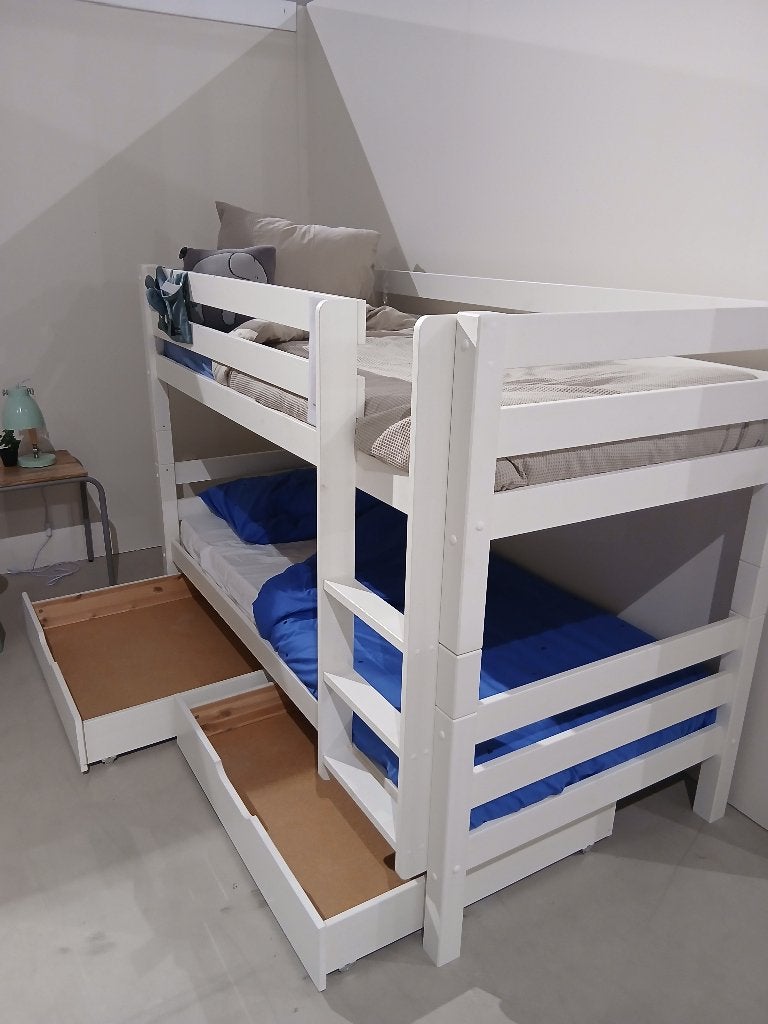 Vipack Pino Stapelbed Laag Wit incl. 2x laden, Ophalen, Zo goed als nieuw