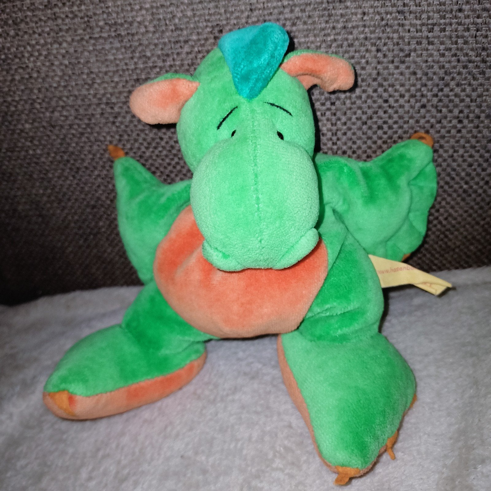 Hassenbommel draken beanie knuffel. Groen oranje., Groen, Overige merken, Overige typen, Wasbaar