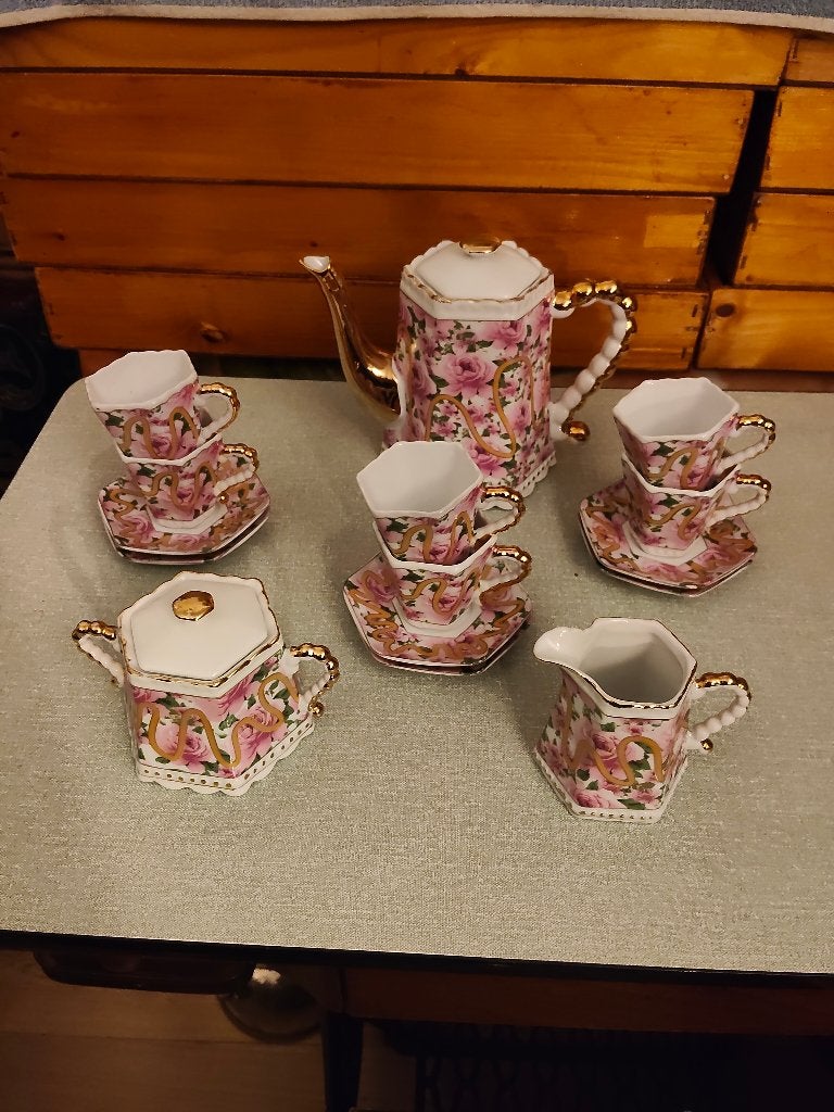 Vintage roosjes serviesje, Ophalen of Verzenden, Zo goed als nieuw