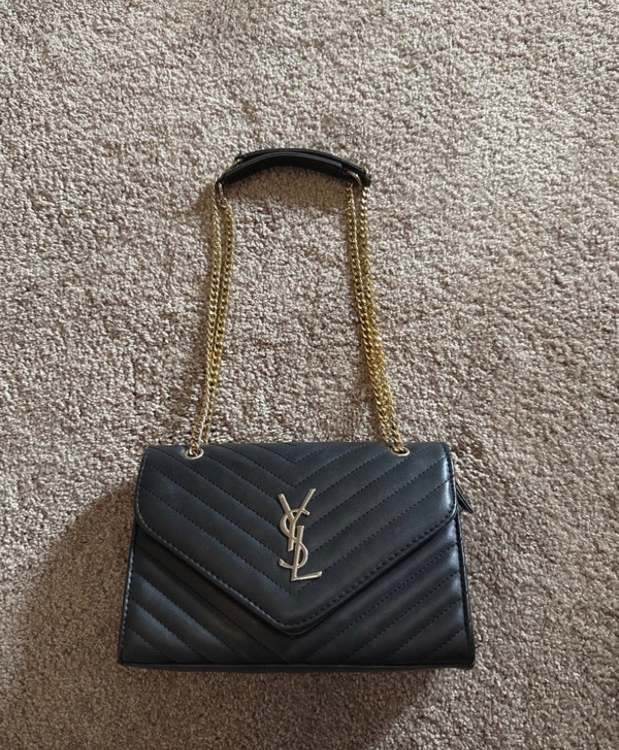 YSL nep tas - Zwart met gouden hengsel, Verzenden, Gebruikt, Zwart, Schoudertasje