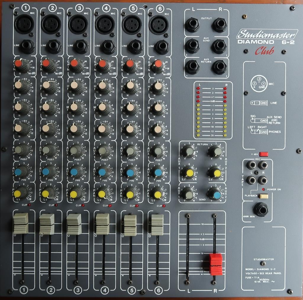 Vintage Studiomaster Diamond 6-2 Club mengpaneel, Ophalen of Verzenden, Gebruikt, 5 tot 10 kanalen