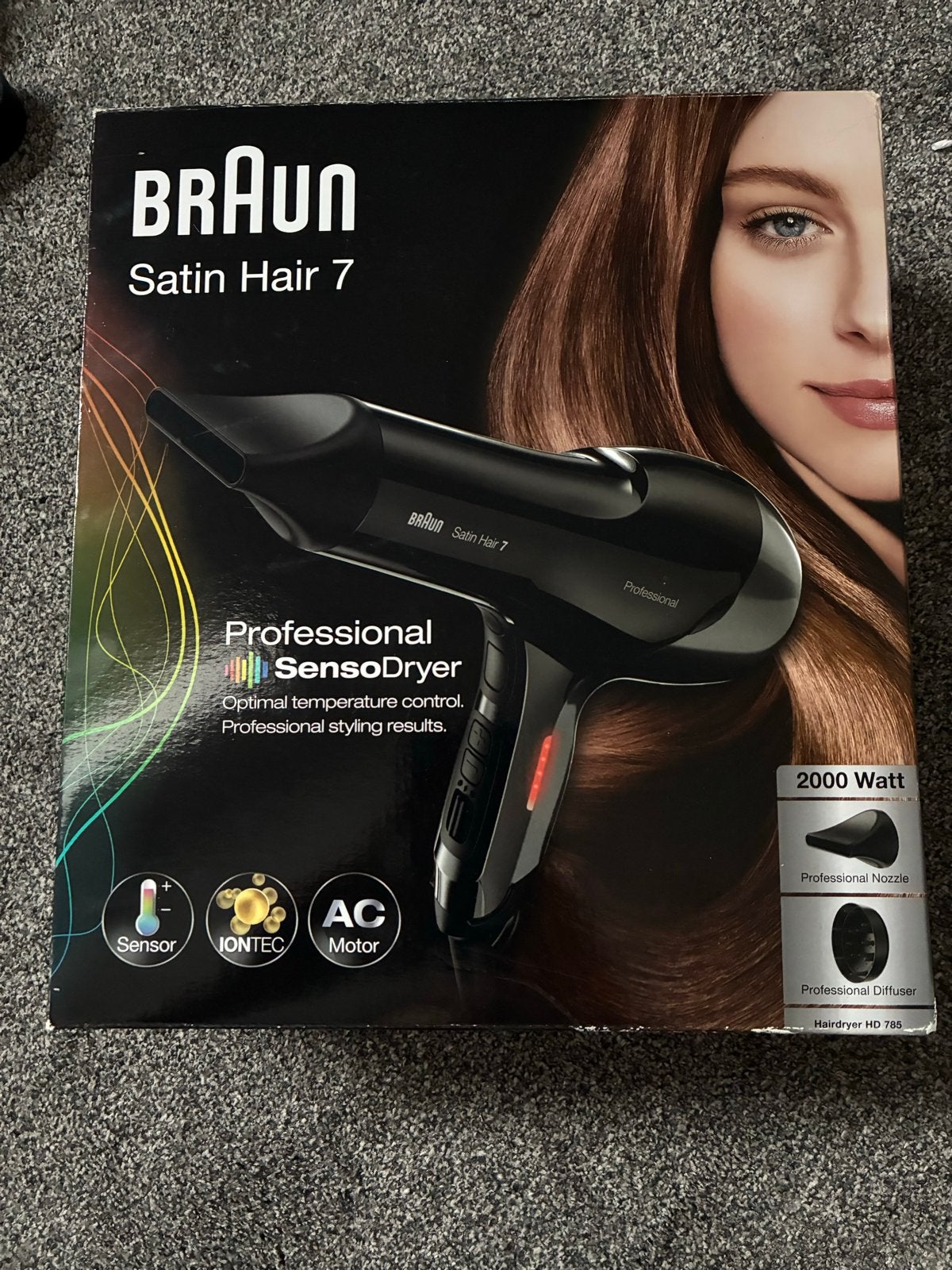 Braun Satin Hair 7 SensoDryer Föhn met diffuser, Ophalen of Verzenden, Gebruikt, Haarverzorging