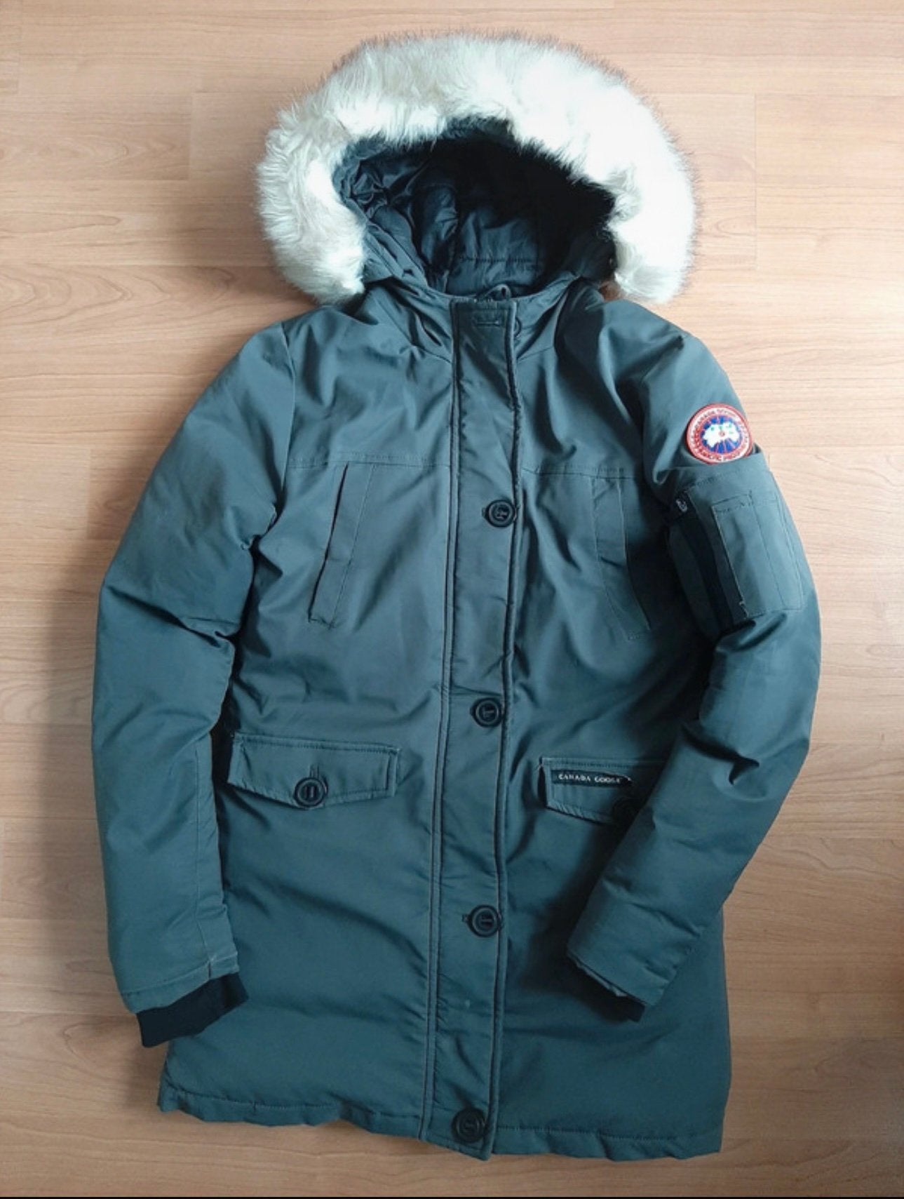 Canada Goose dames winterjas S, Kleding | Heren, Jassen | Winter, Zo goed als nieuw, Overige maten, Grijs, Ophalen