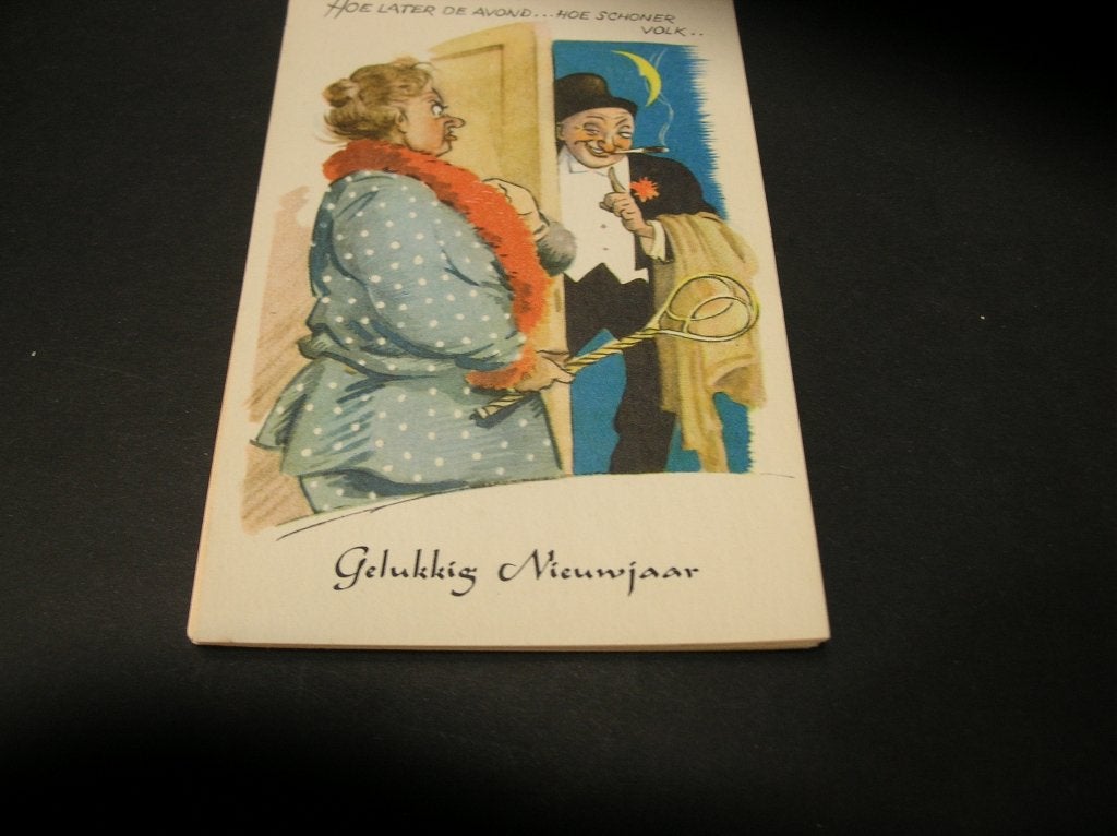 Teun van der Veen ansichtkaarten vintage, Ophalen of Verzenden, Kaart, Aquarel, Gesigneerd